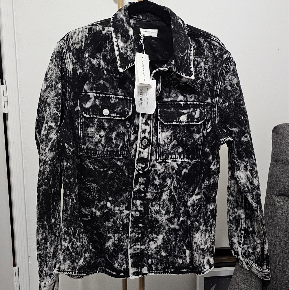 Dries Van Noten Black and White Textured Jacket
